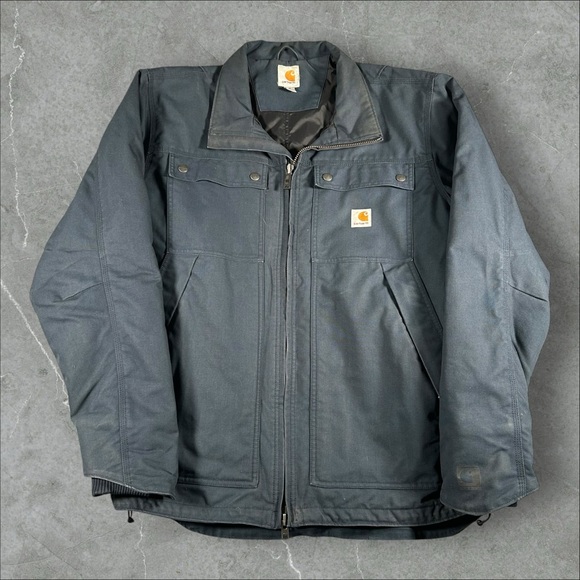 Carhartt Jacket Mens Large‎ Tall Blue Workwear Quick Duck Canvas 101492 412 VTG - Picture 1 of 11